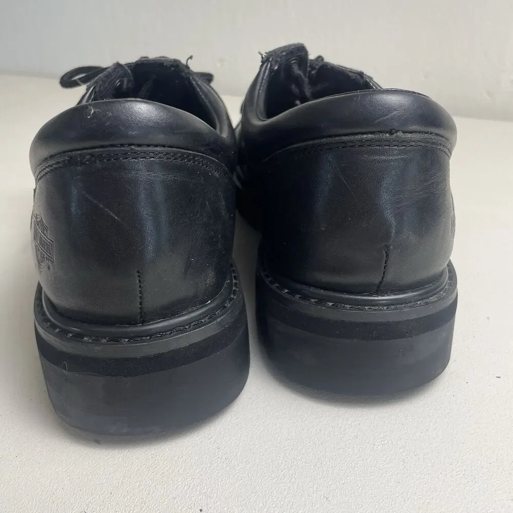 Harley Davidson Men's Black Leather Low Top Motorcycle Riding  Dress Shoes 13